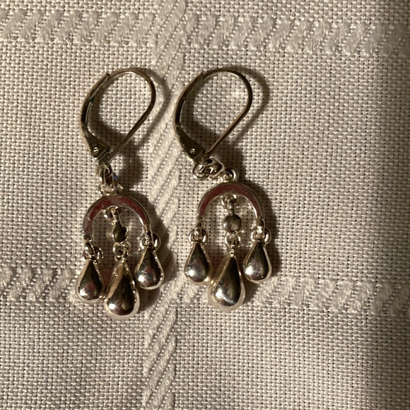 Pink and silver Drop Earrings - Picture 2 of 2